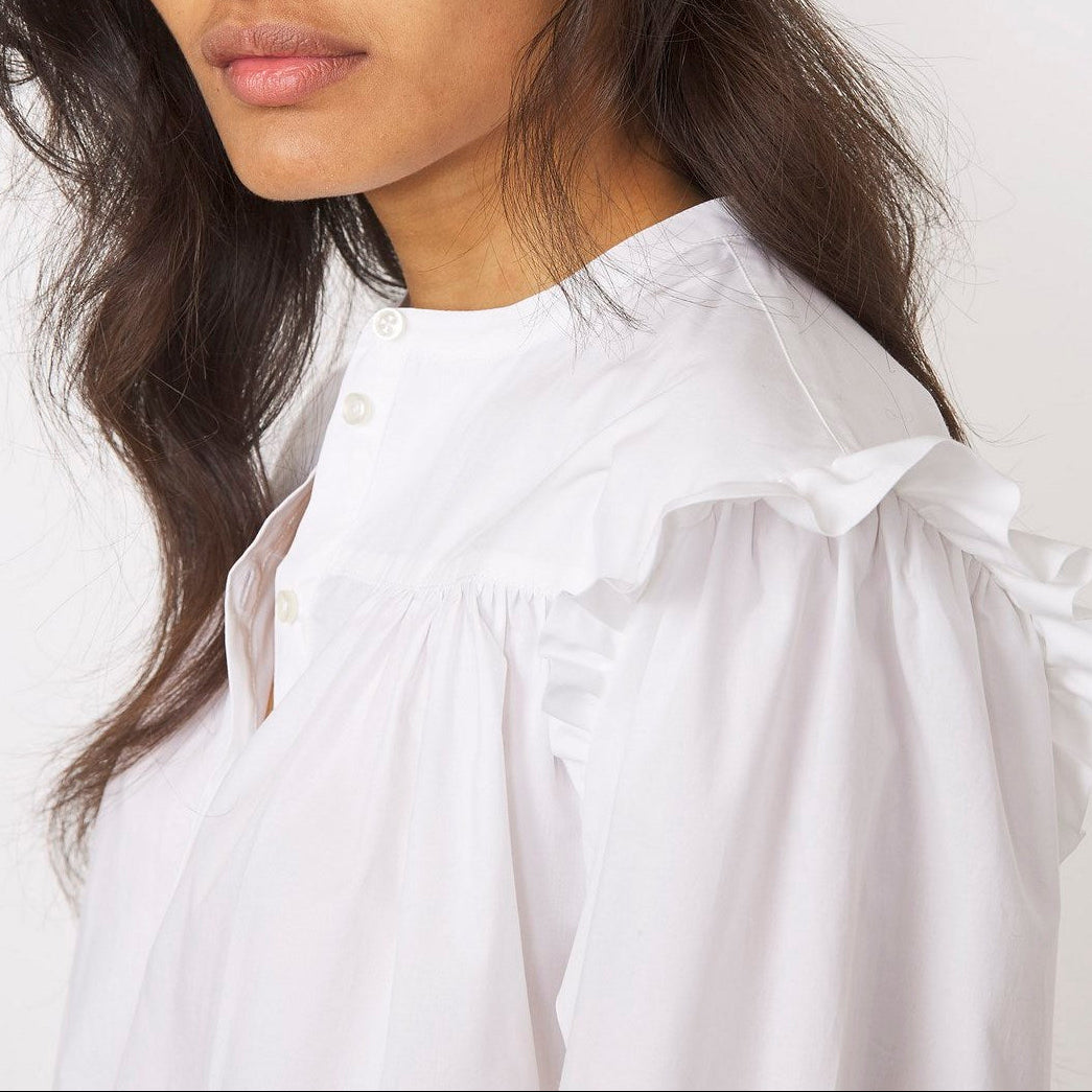 Chemise Charline White Cotton Poplin - White