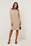 Vestido tipo jersey - Beige