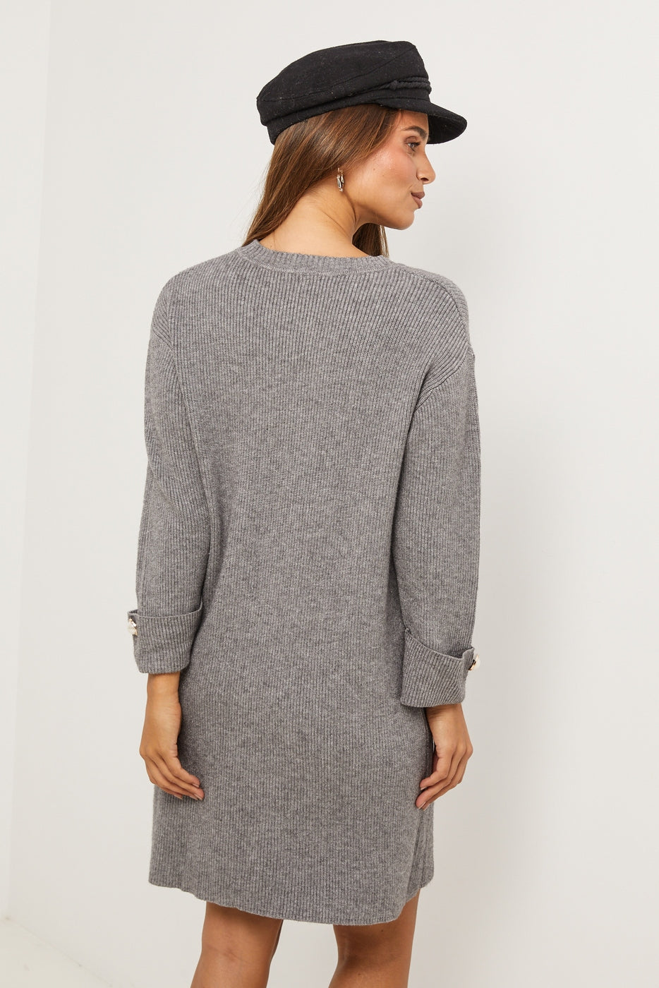 Vestido tipo suéter - Gris