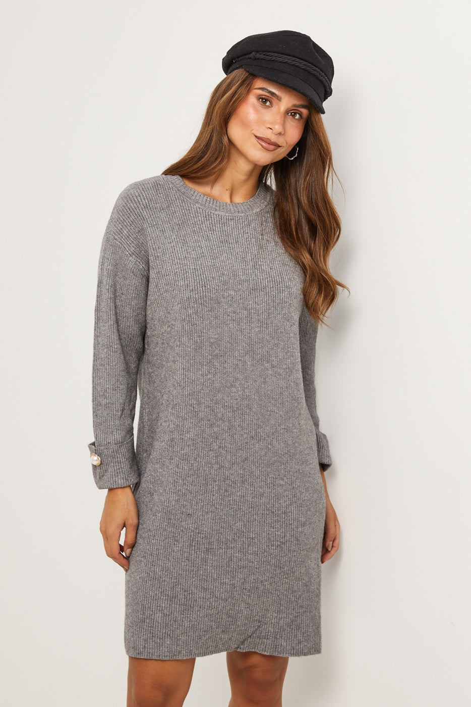 Vestido tipo suéter - Gris