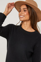 Vestido estilo suéter - Negro