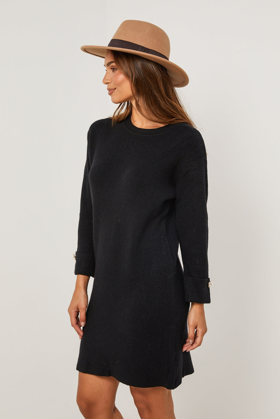Vestido estilo suéter - Negro