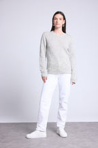 Maglione girocollo Bubble in cashmere Waldorf - Grigio chiaro - Donna - Cashmere e lana