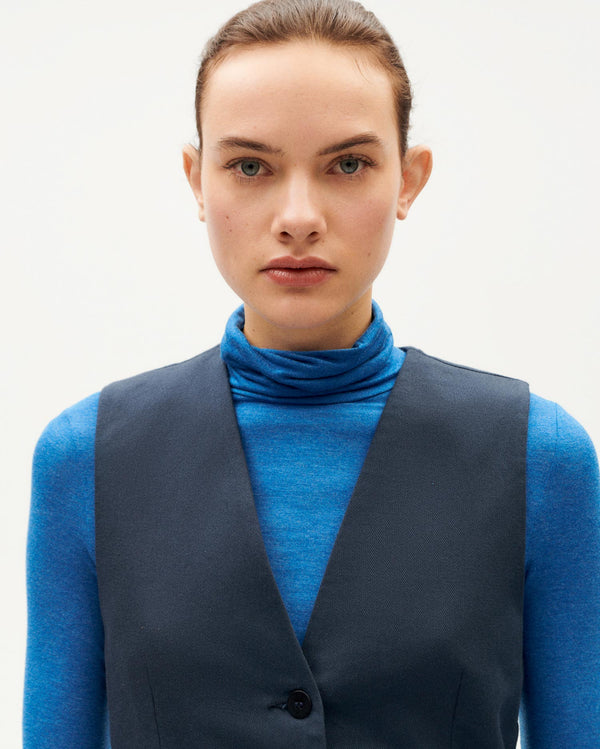 Gilet blu scuro Edith sostenibile-4
