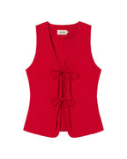 Top rojo Elise sostenible - silueta 1