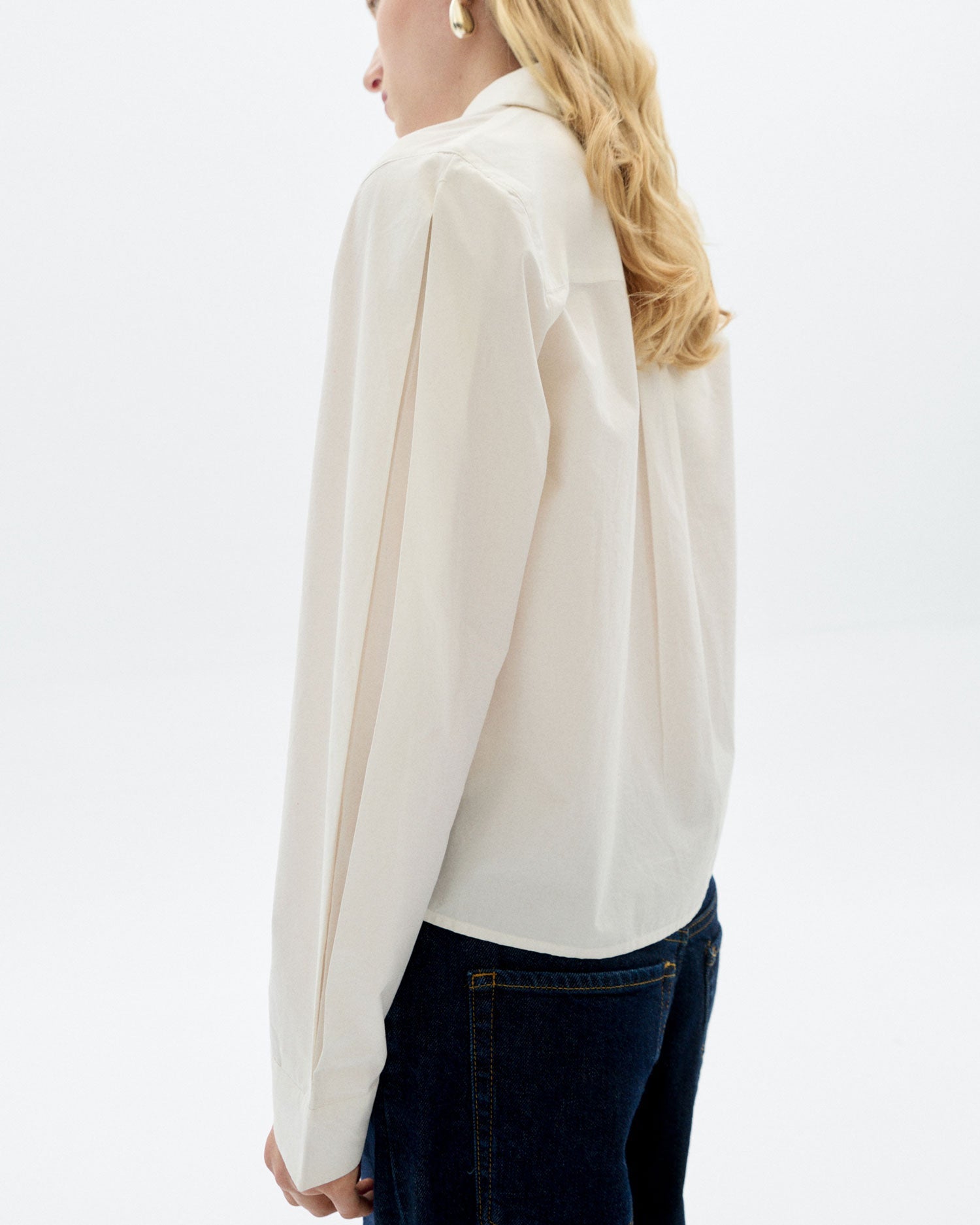 Blusa popelin blanca Duna sostenible - 3