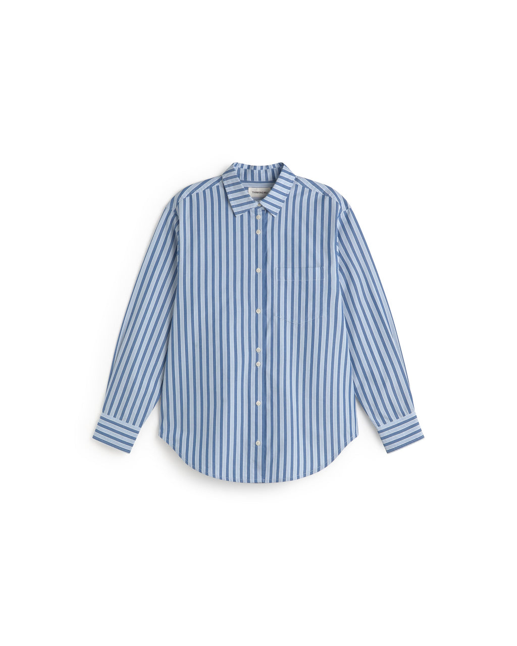 Camisa oversize rayas azul Odelia sostenible silueta - 1