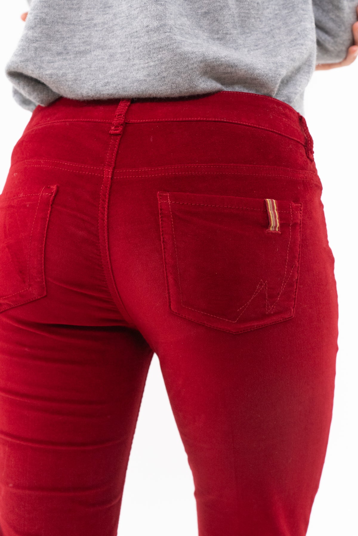 Rybaczki Proste Capri Hellebora Velvet - Czerwone - Damskie