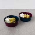 Set of 2 Glass Bowls - Bordeaux/Navy