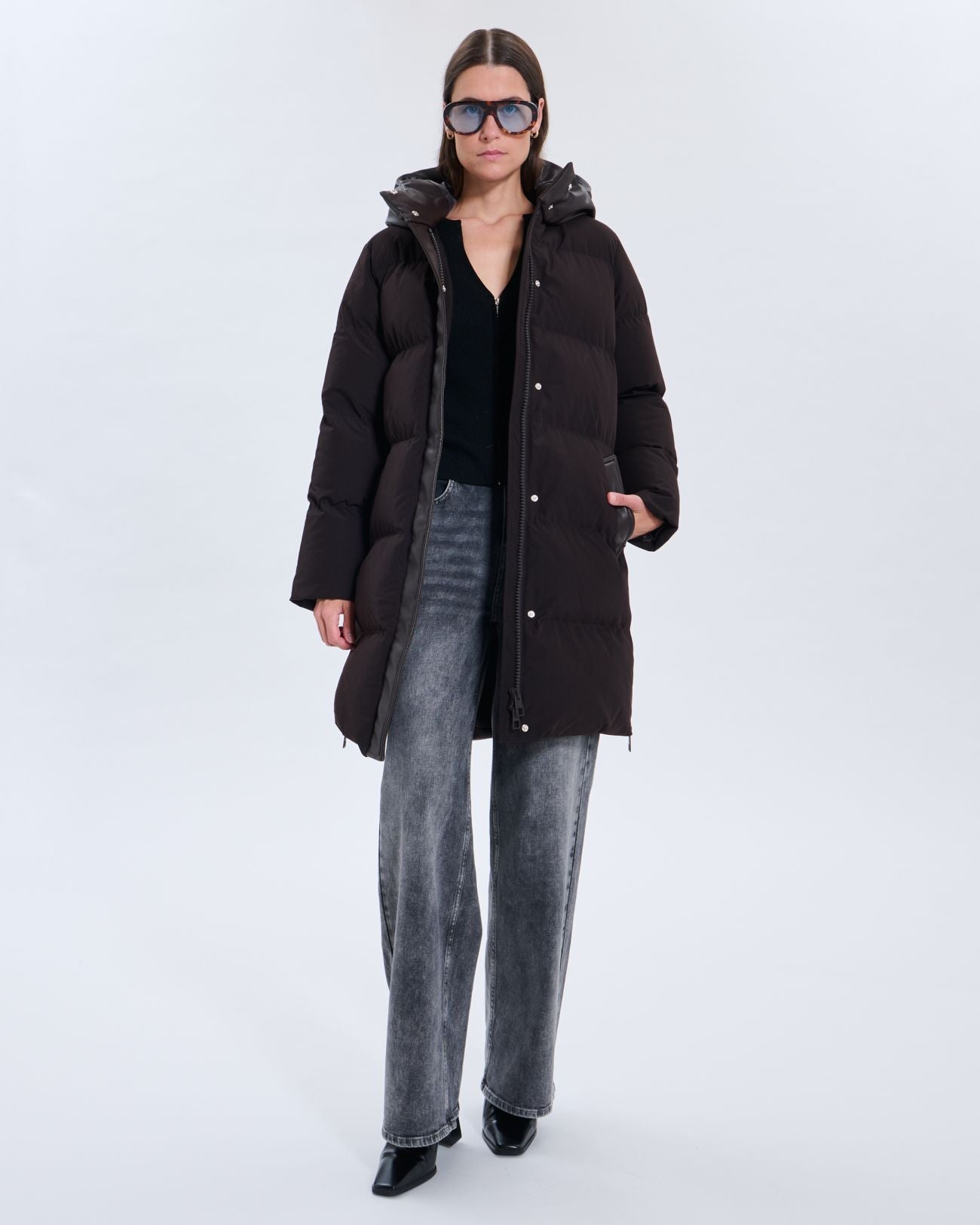Ditsa chocolate down jacket_1
