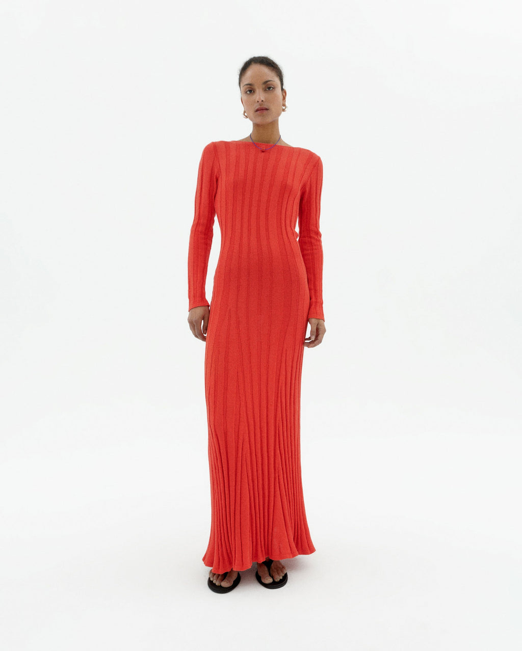 Vestido punto rojo Riko sostenible-1