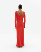 Vestido punto rojo Riko sostenible-2
