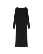 Vestido negro plisado Myrtle sostenible  - silueta 1