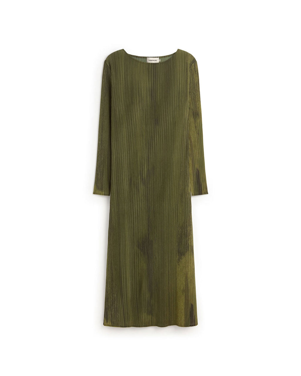 Vestido midi pleated green Myrtle sostenible silueta - 1