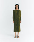 Vestido midi plisado green Myrtle sostenible - 1
