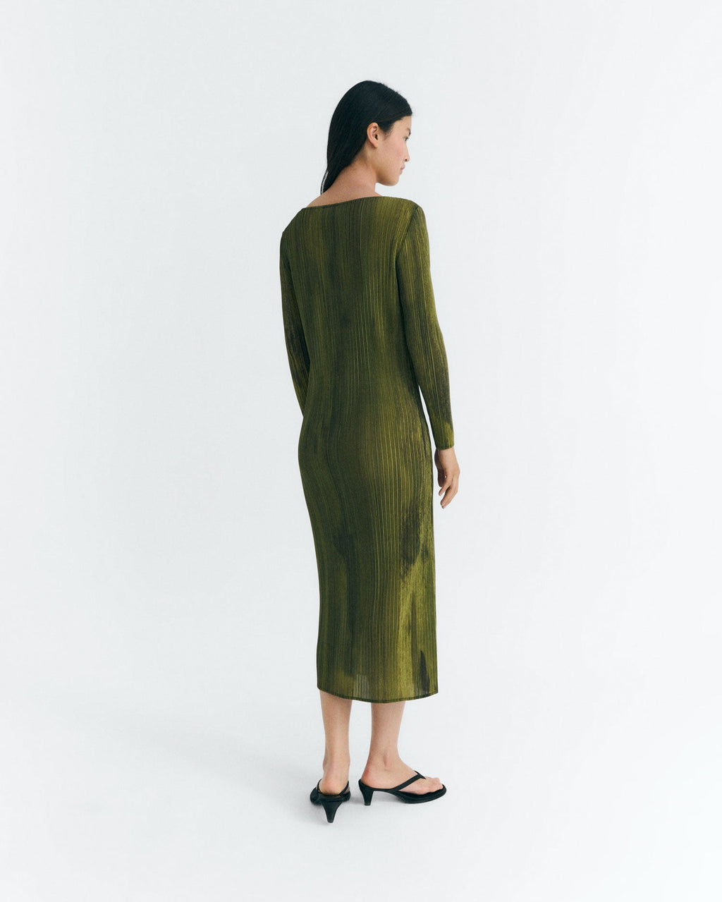 Vestido midi plisado green Myrtle sostenible - 2