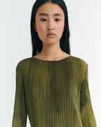 Vestido midi pleated green Myrtle sostenible - 3
