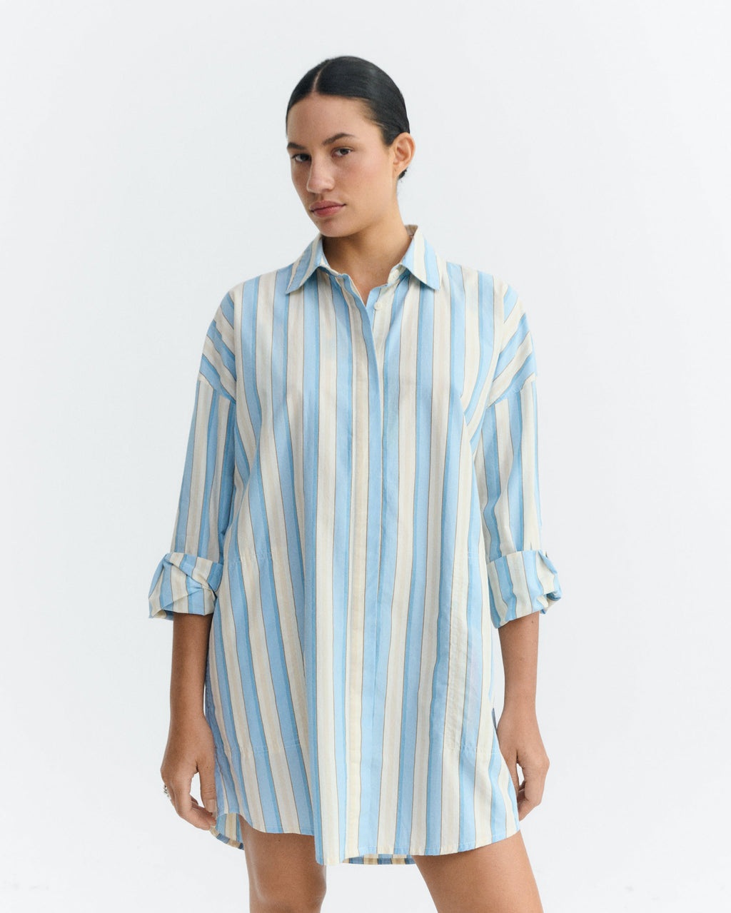 Aurel Sostenible Corto Rayas Camiseta Vestido - 5