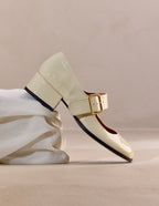 Escarpins Amari - Cuir Verni Ivoire - Femme