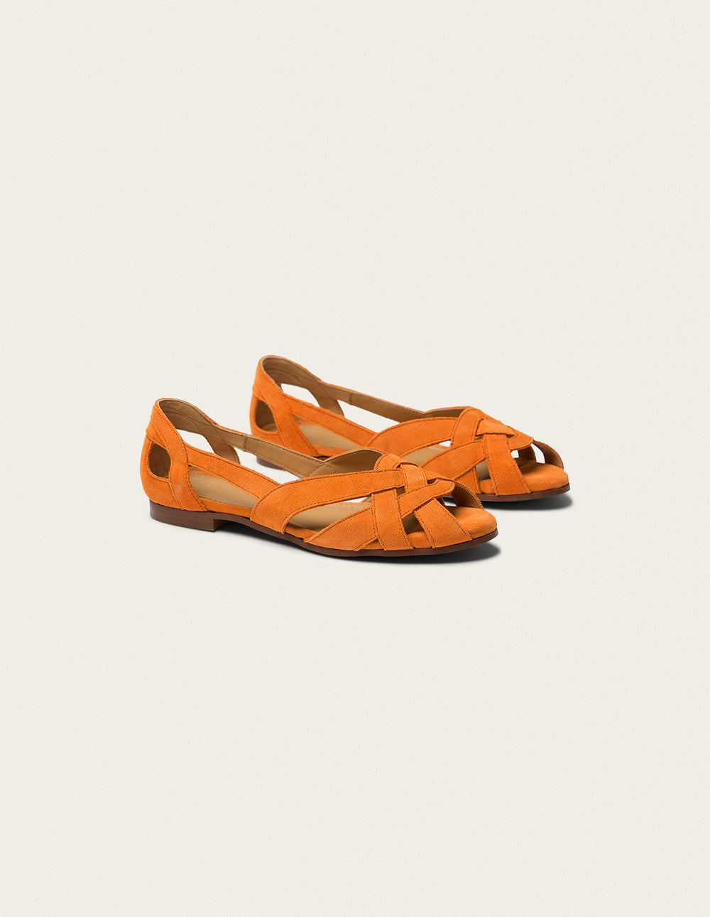 Sandales Clémentine - Suède Orange - Femme