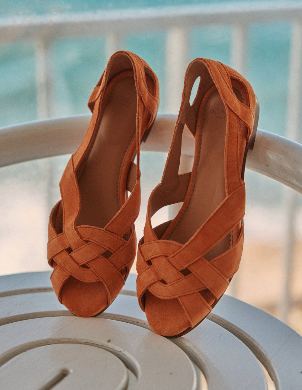 Sandales Clémentine - Suède Orange - Femme