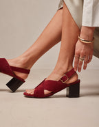 Sandales À Talons Dea - Suède Pourpre - Femme