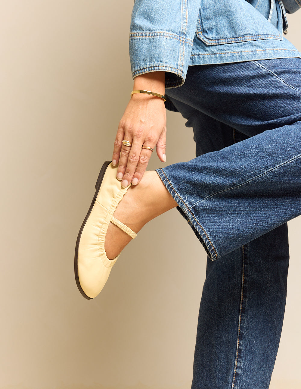 Ballerines Miluna - Cuir Amande - Femme