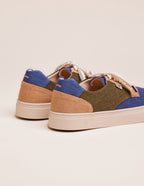 Baskets Basses Alexandre - Toile Bleu Gris, Beige Et Kaki - Homme