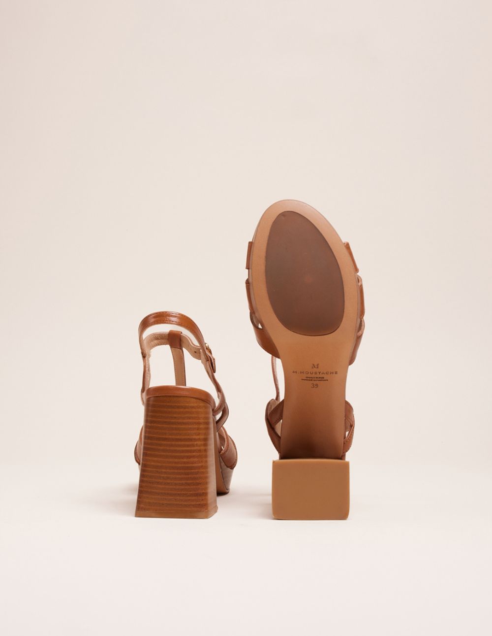 Sandales À Talons Blandine - Cuir Boisé - Femme