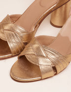 Sandales À Talons Coralie - Cuir Doré - Femme