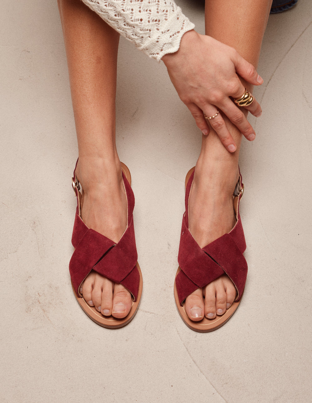 Sandales Paloma - Suède Pourpre - Femme