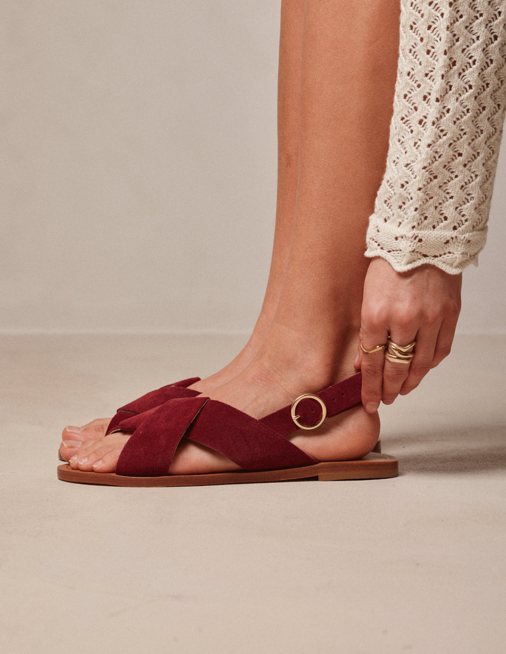 Sandales Paloma - Suède Pourpre - Femme