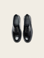 Derbies Luvi - Cuir Python Verni Noir - Femme