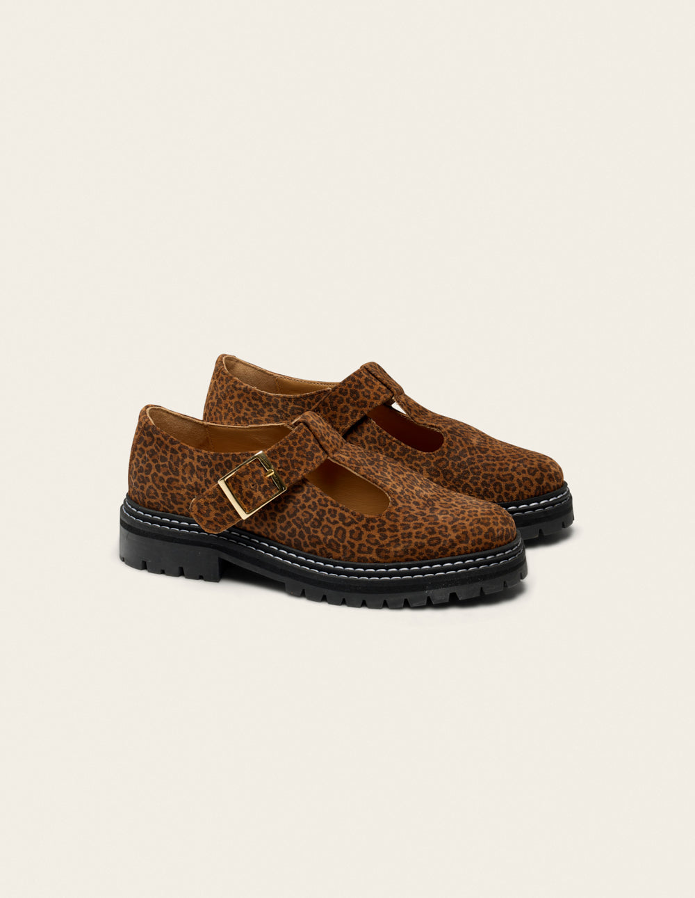 Derbies Romane - Suède Léopard - Femme