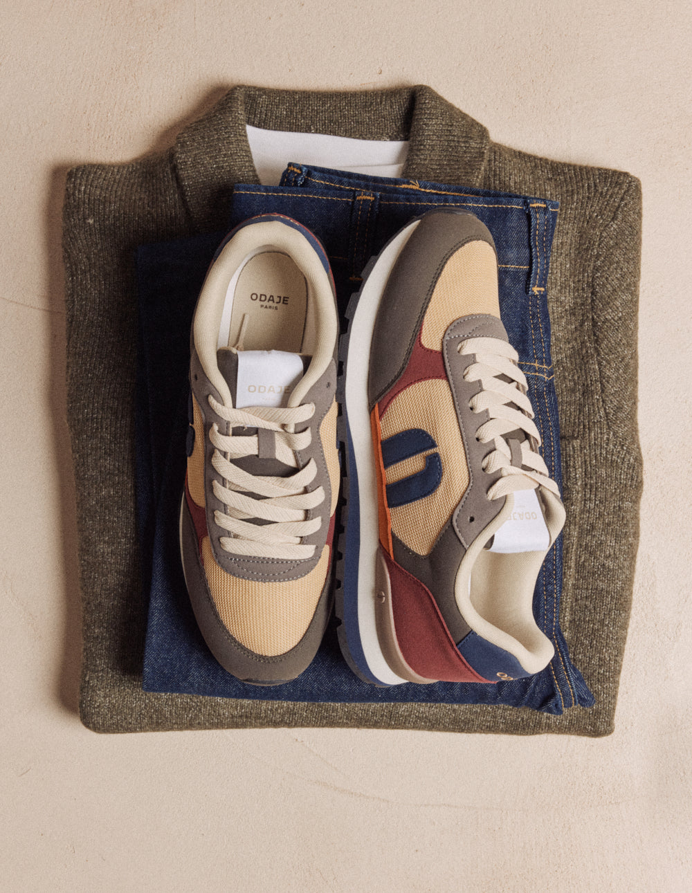 Zapatillas Adrien Low - Caqui Crudo Gris