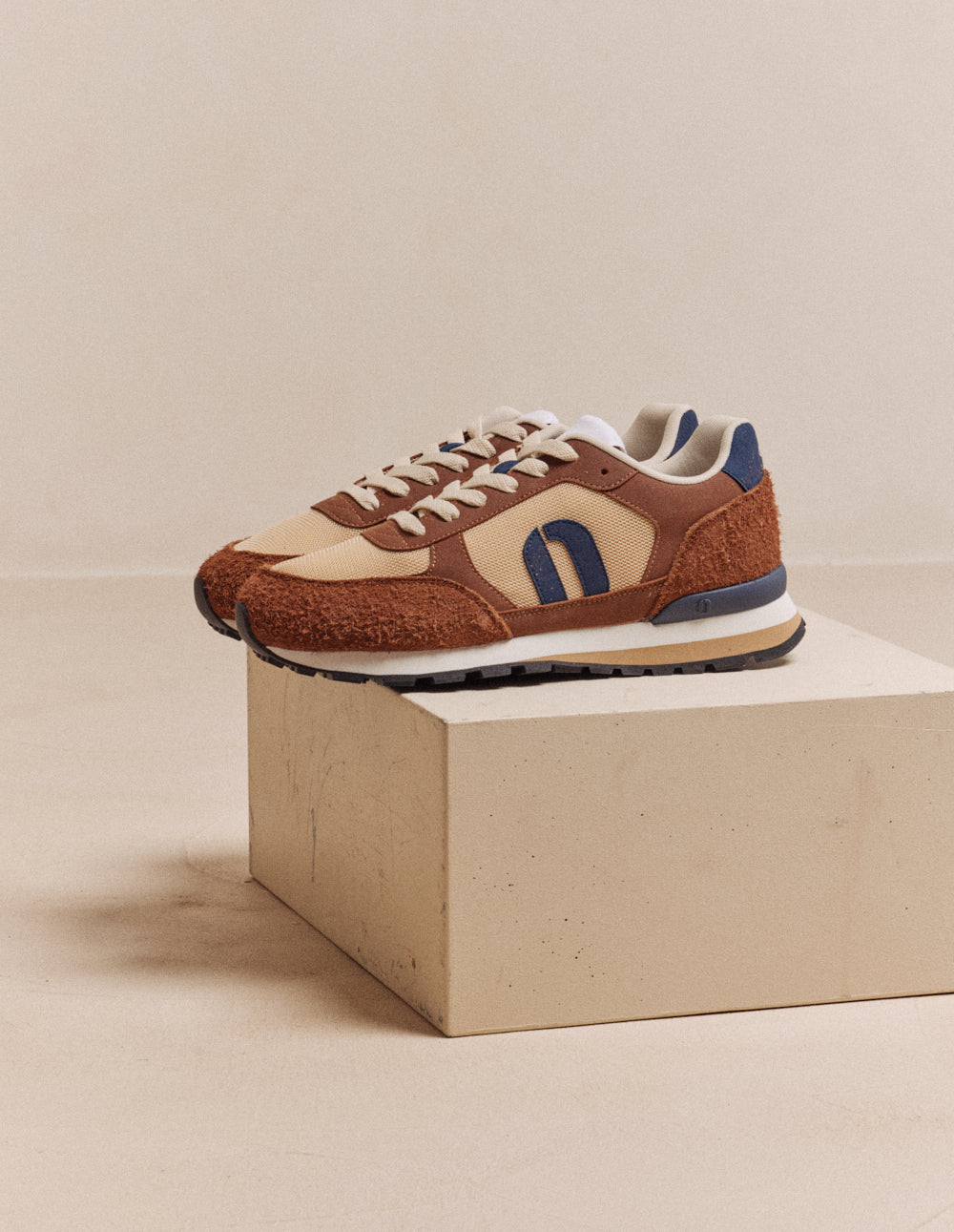 Adrien Low Sneakers - Brown Ecru Navy