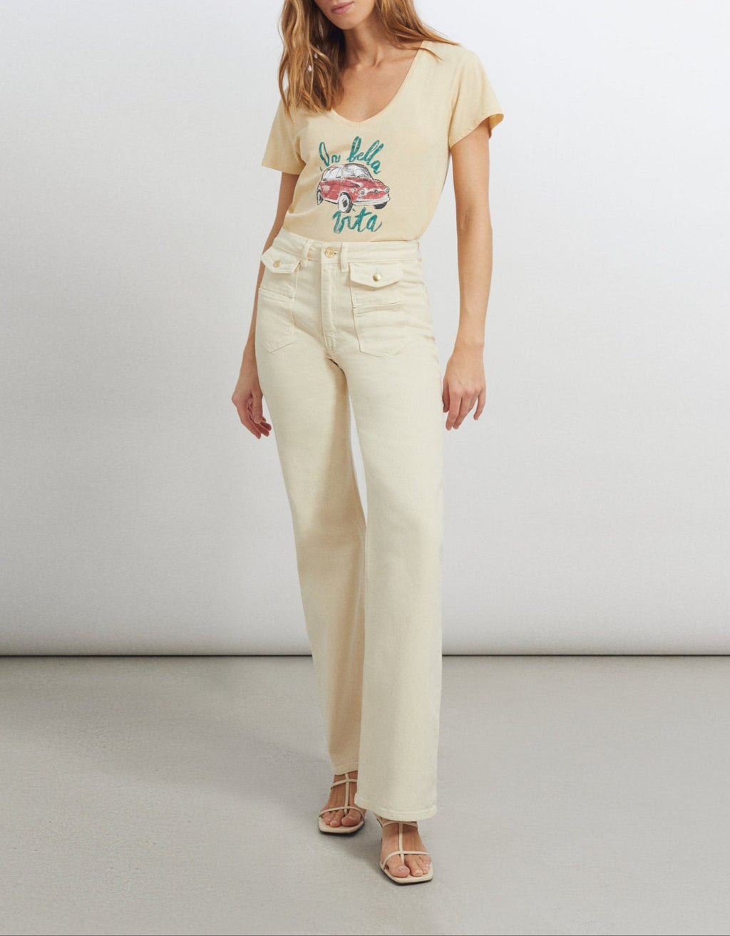 Jean Wide Willow Color - Milkshake - Mujer