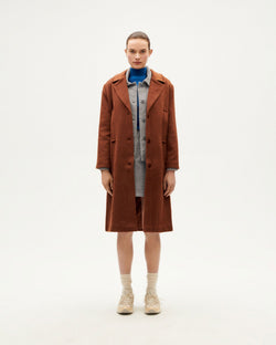 Cappotto marrone in lana Rita sostenibile-1