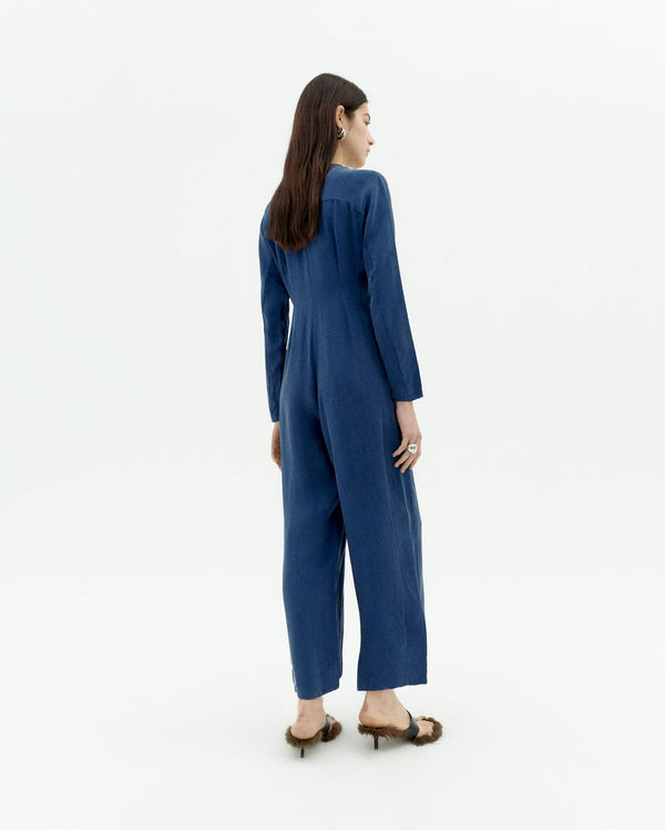 Nachhaltiger blauer Cupro-Jumpsuit Marcia-2