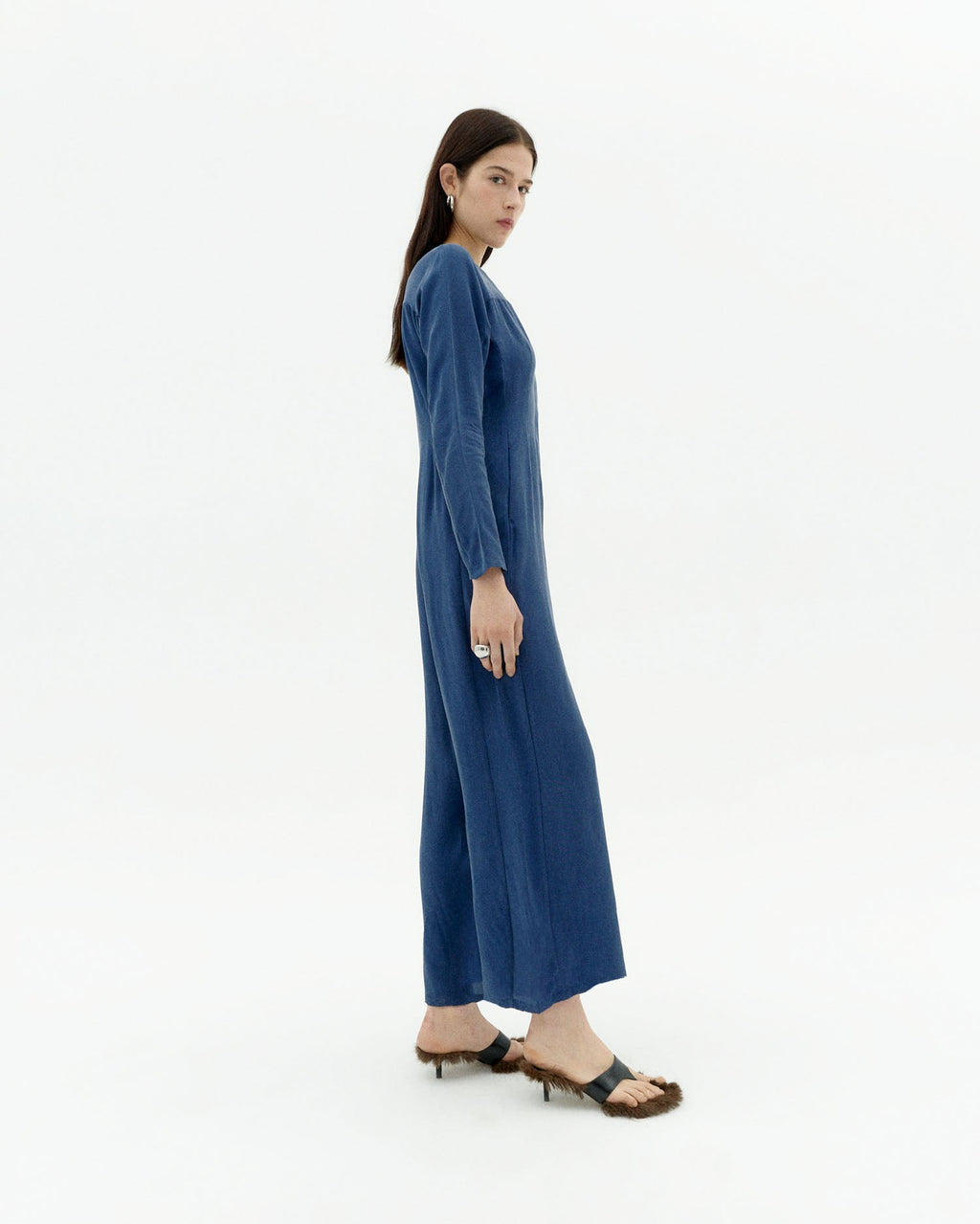 Marcia hållbar blå jumpsuit i kupro-5