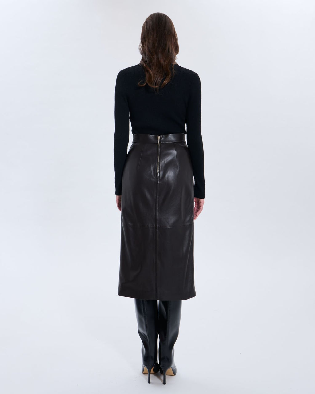 Jupe Jala chocolat en cuir_3