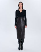 Jupe Jala chocolat en cuir_4