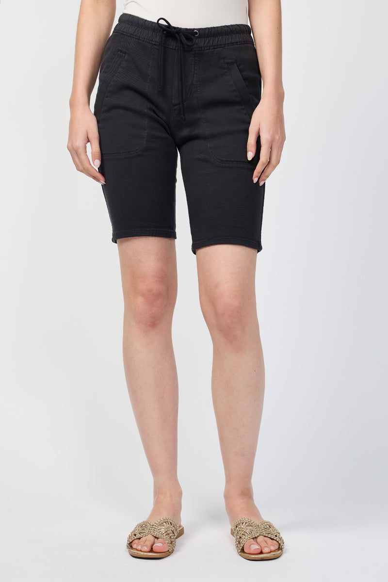 Soft Draped Utility Shorts - Carbon Pigment - Women's