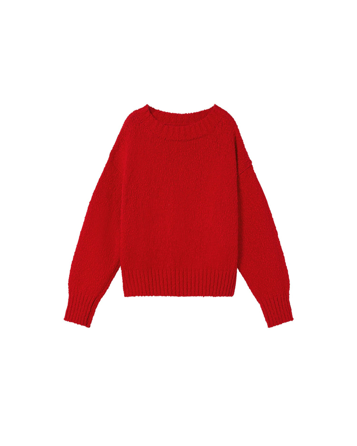 Sweter o fakturowanym splocie Clara – Czerwony