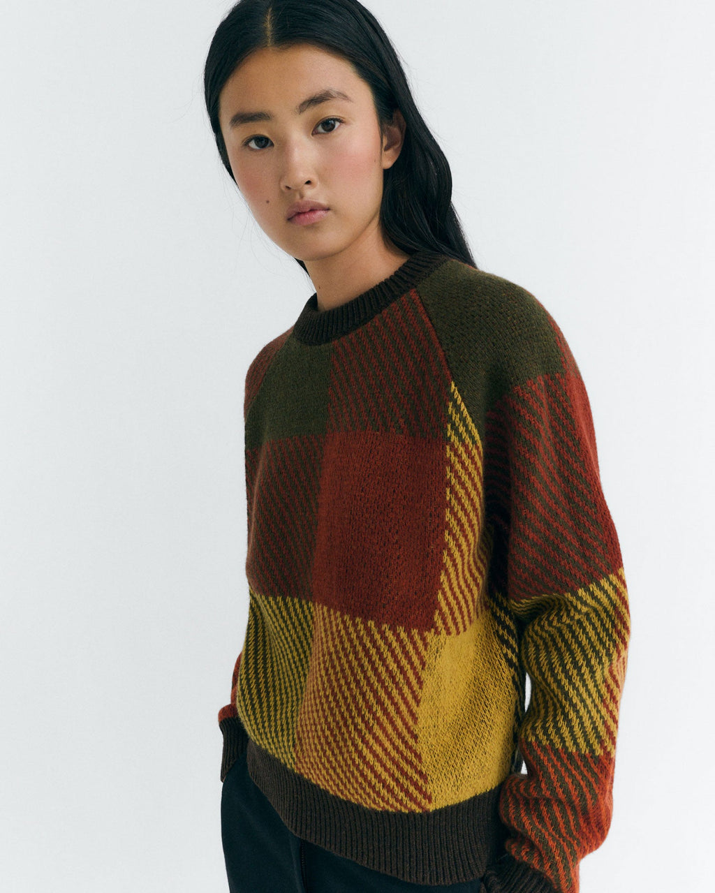 Nur Checked Wool Jumper