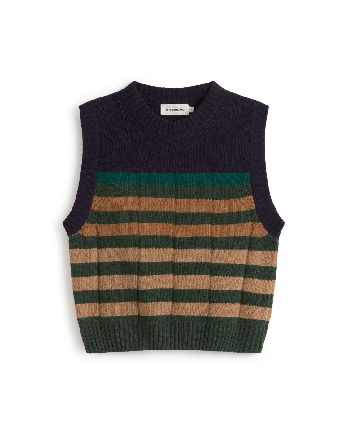 Gestreifter Wollstrickpullunder Sherry - Gelb
