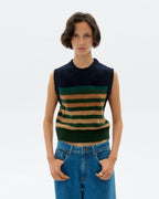 Gestreifter Wollstrickpullunder Sherry - Gelb
