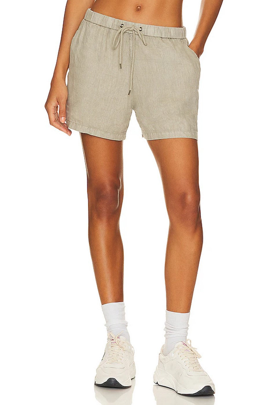 Garment-Dyed Lightweight Linen Shorts - Silly Pigment - Women