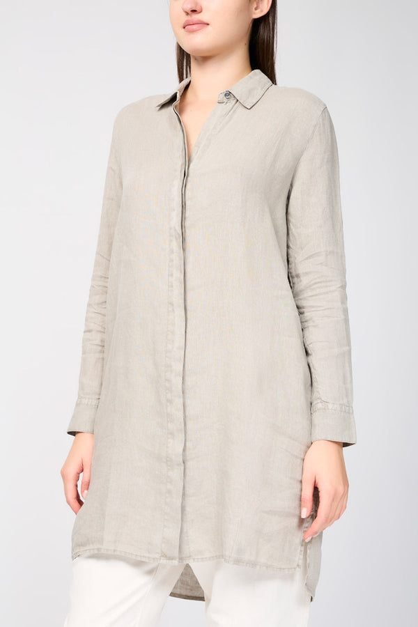 Vestido camisero de lino ligero - Silty Pigment - Mujer