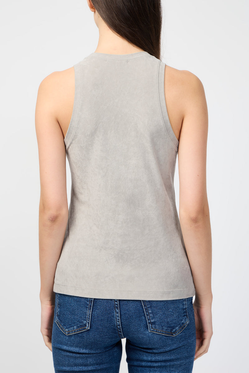 Cut Away Stretch Velvet Tank - Dapple - Femme